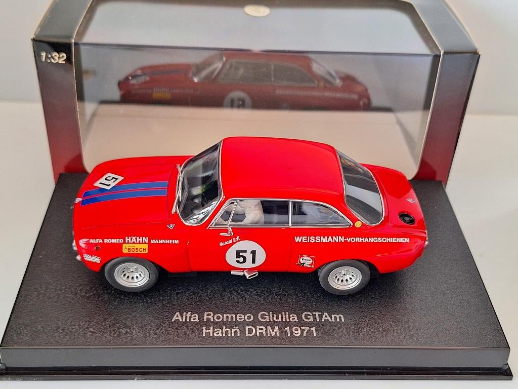 AutoArt Alfa Romeo Giulia GTam Hahn Hezemans 1971 Met Licht, Overige merken, Racebaan, Autoart, Nieuw