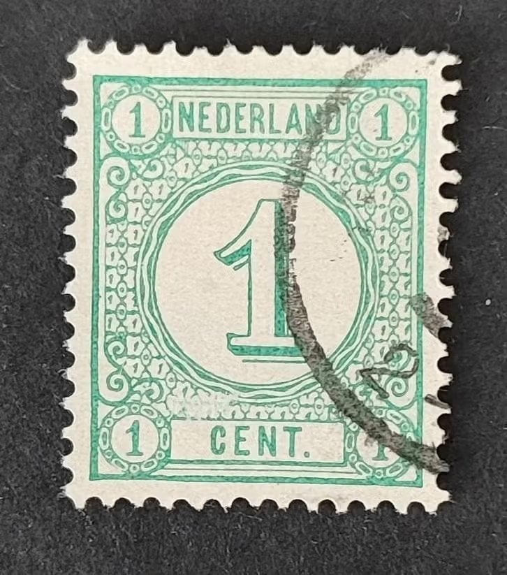 nederland nvph 31 F 12,5 x 12,5 gr. gaten, Verzenden, T/m 1940, Gestempeld