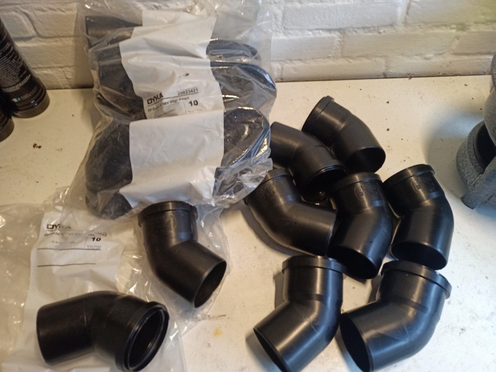 DYKA PP Bocht 75mm 45 graden Zwart - PVC Tussenstukken, Bochten, Pvc, 60 tot 80 mm, Nieuw