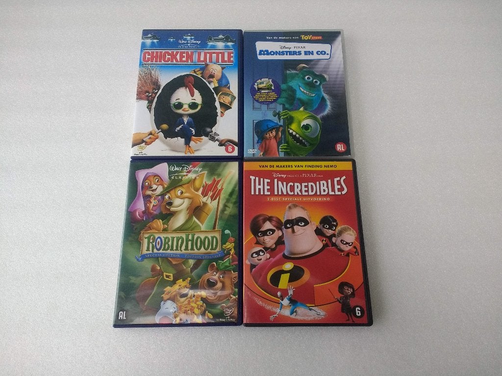 Chicken Little, Monsters en Co, Robin Hood, The Incredibles, Alle leeftijden, Ophalen of Verzenden, Gebruikt, Europees