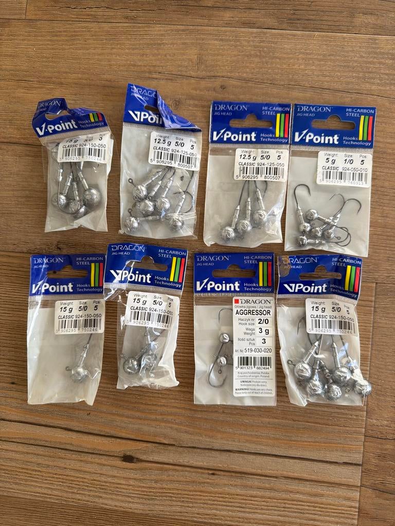 30 loodkopjes voor shads of twisters 3-15 gram, Watersport en Boten, Ophalen of Verzenden, Nieuw, Dobber of Lood