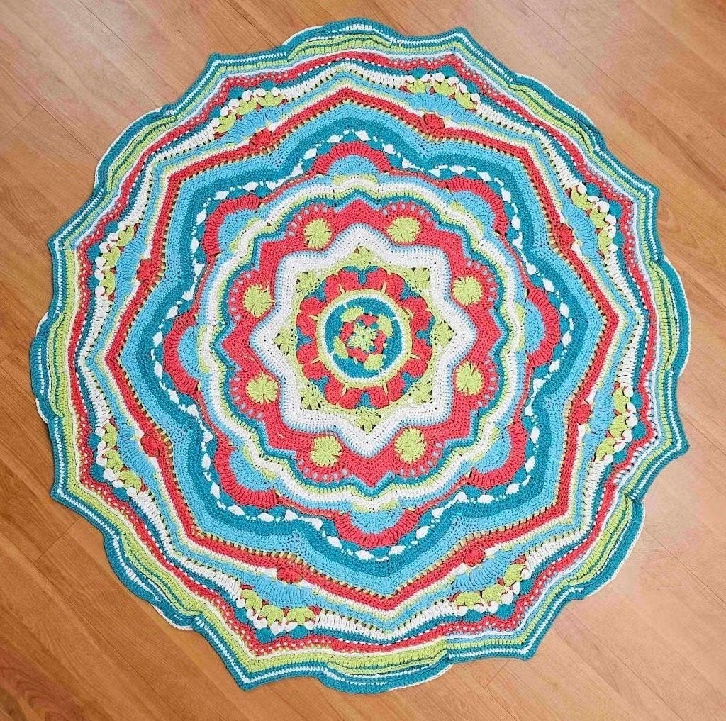 Granny kleed vintage rond 115 cm