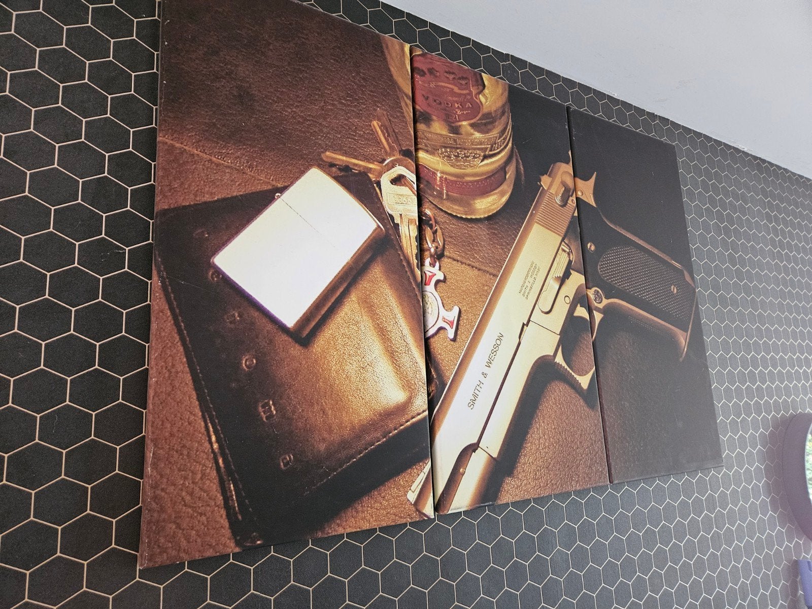 drie Luik met mooie gouden Smith & wesson, Ophalen