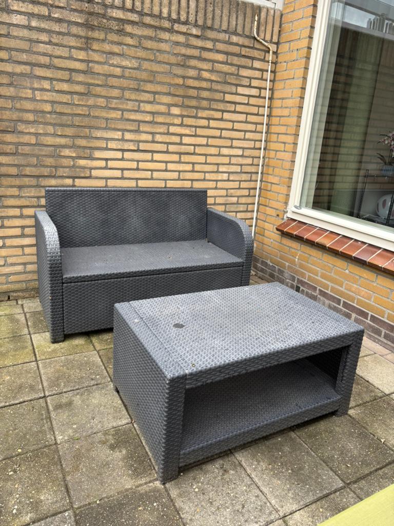 Gratis tuinset, Kunststof, Gebruikt, Bank, Tuinset