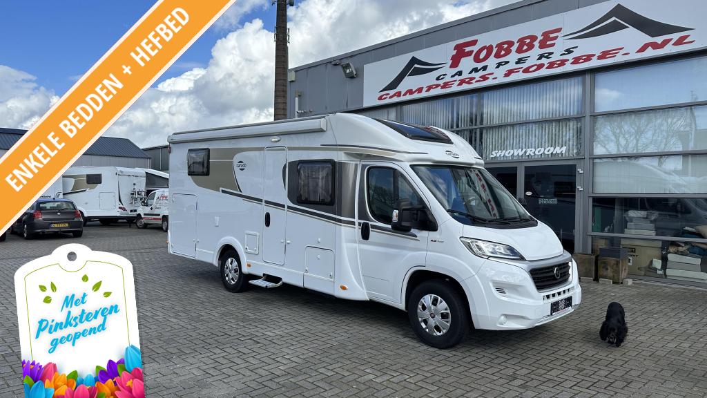 TOPstaat 4 persoons Carado T448 '20 2.3Mj 140pk 80dkm, Caravans en Kamperen, Ringverwarming, Fiat, Koelkast, Bedrijf