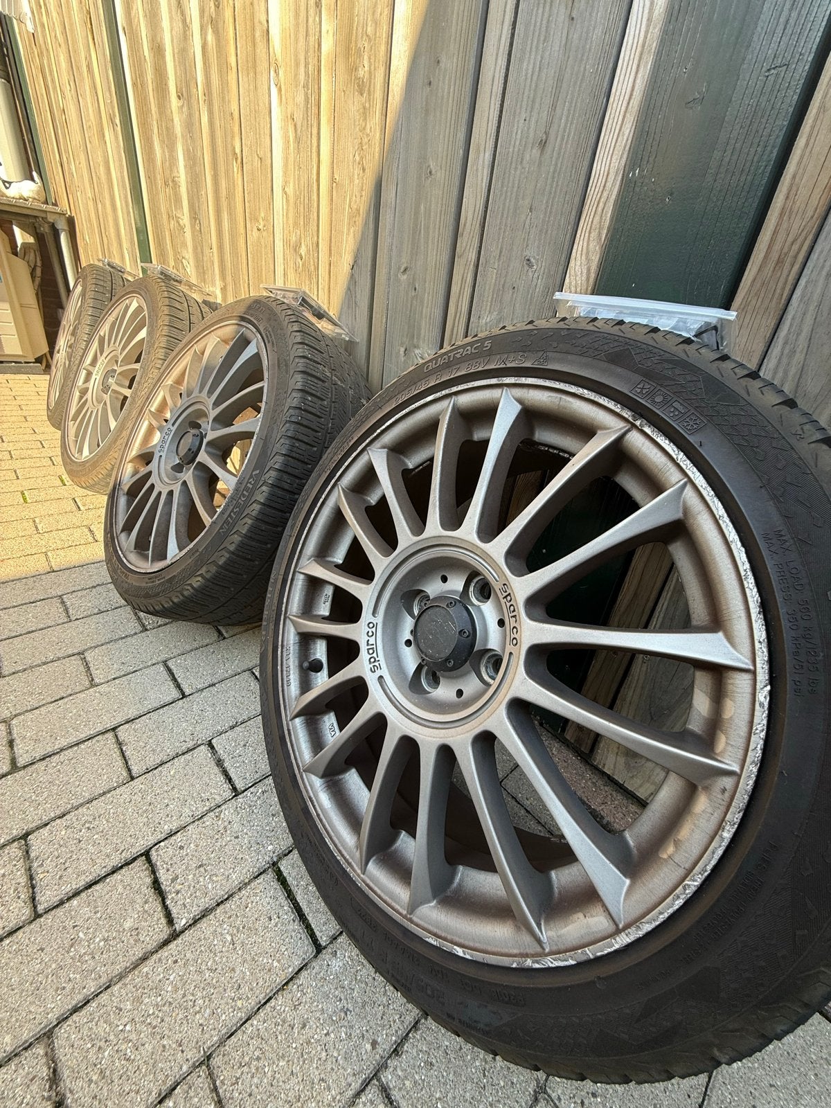 Sparco Velgen met Vredestein All Season Banden 205/45 R17, Ophalen, Gebruikt, Banden en Velgen, 17 inch