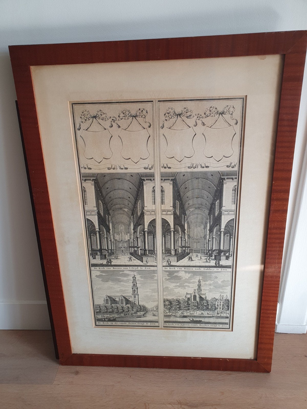 gravure Westerkerk Amsterdam - Jan Goeree (4-delig) ca. 1700, Ophalen, Architectuur, Gravure