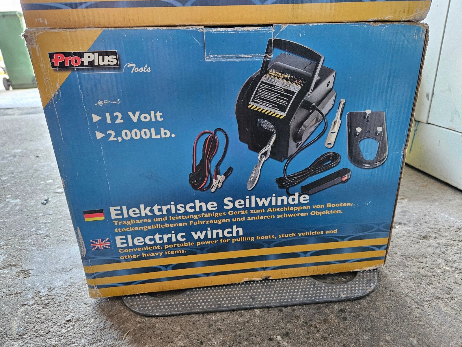 ProPlus Tools 12V Elektrische Lier 2000Lb, Ophalen