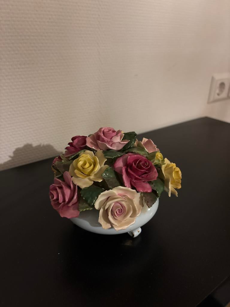 Royal Adderley Porseleinen Rozen Boeket - Vintage Decoratie, Ophalen