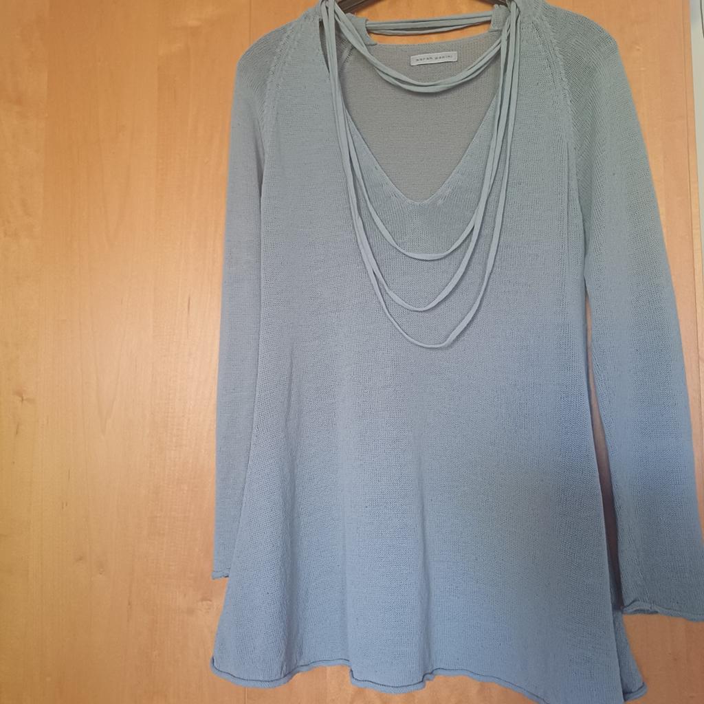 Sarah Pacini Tuniek/Jurk trui linnen maat l xl, Blauw, Sarah Pacini, Maat 42/44 (L), Ophalen of Verzenden
