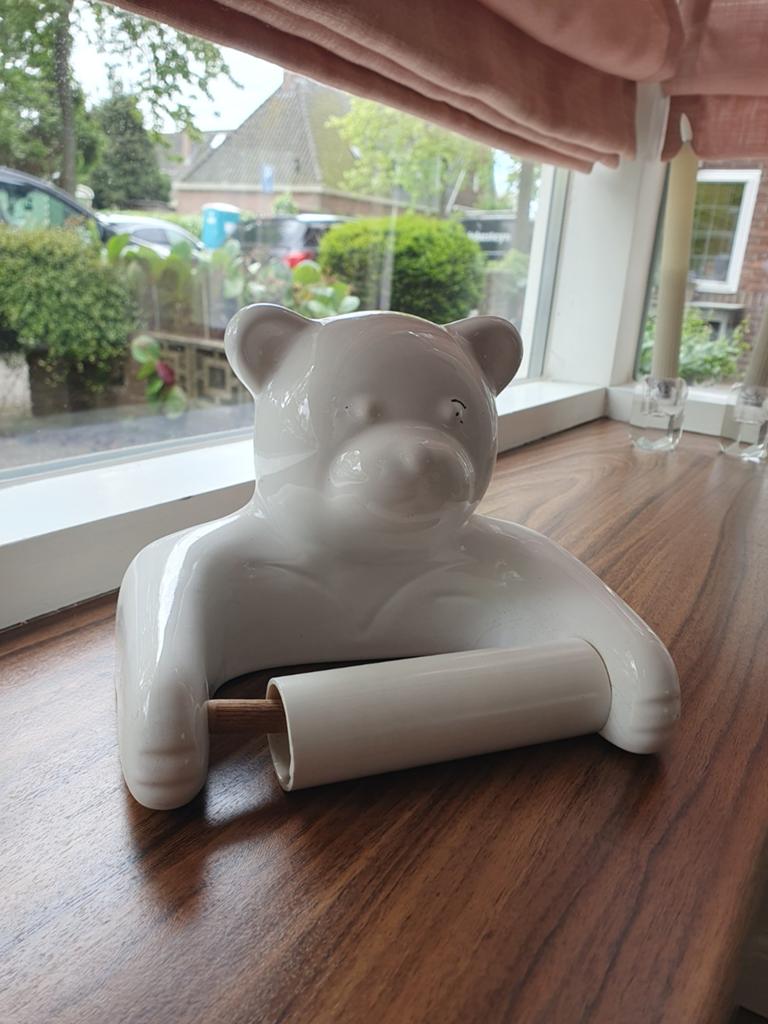 Vintage Porseleinen WC Rolhouder Beertje, Antiek en Kunst, Ophalen of Verzenden