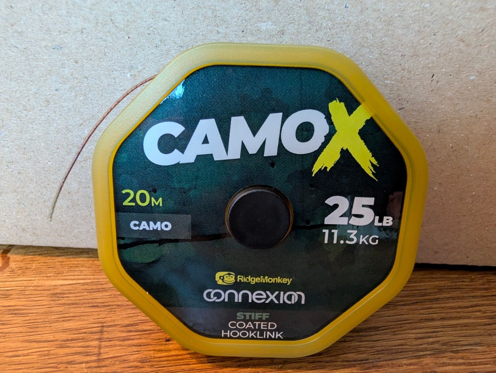 RidgeMonkey Connexion CamoX Stiff Coated Hooklink 25LB, Ophalen, Nieuw, Vislijn