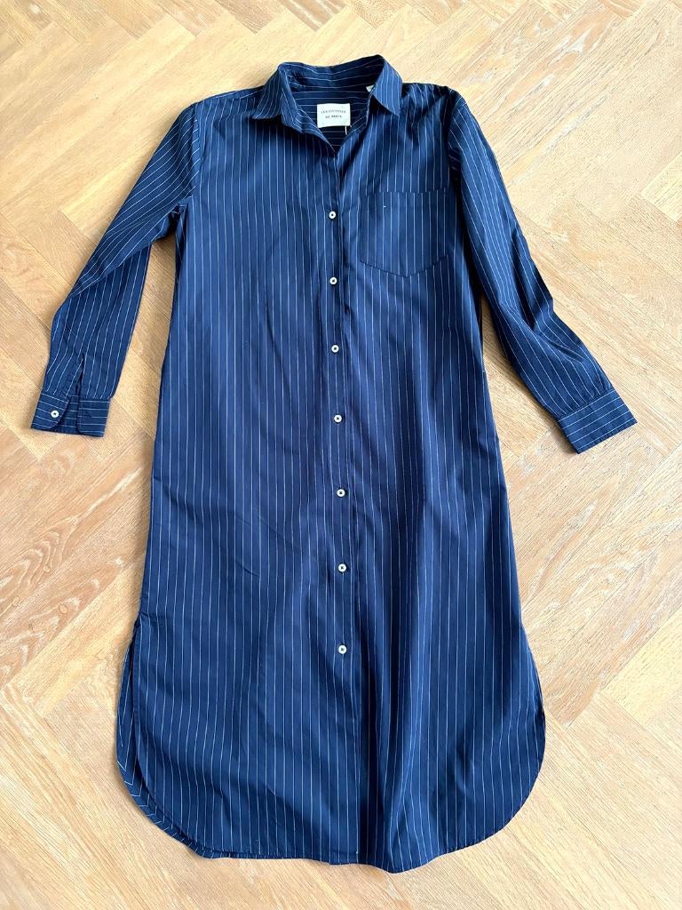Les Coyotes de Paris  overhemd jurk katoen, XS/S, Kleding | Dames, Blauw, Zo goed als nieuw, Maat 34 (XS) of kleiner, Onder de knie