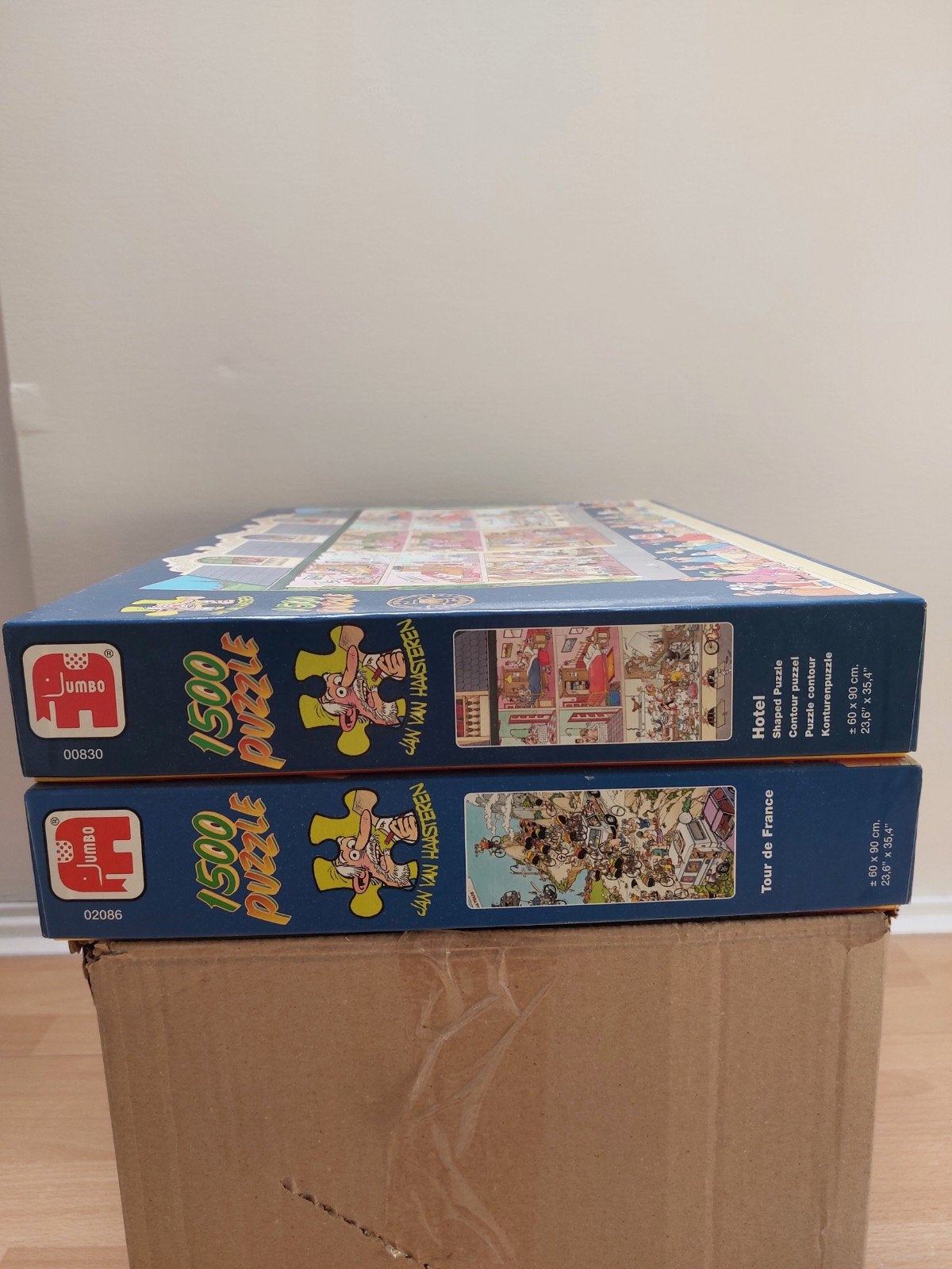 Jumbo Jan van Haasteren Puzzels: Hotel & Tour de France, Verzenden, 500 t/m 1500 stukjes, Gebruikt, Legpuzzel