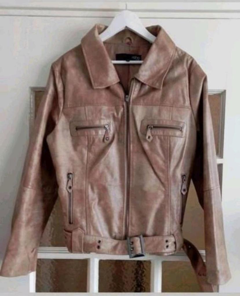 Leren jas mt 44 merk SOHO, Beige, Maat 42/44 (L), Soho, Ophalen of Verzenden