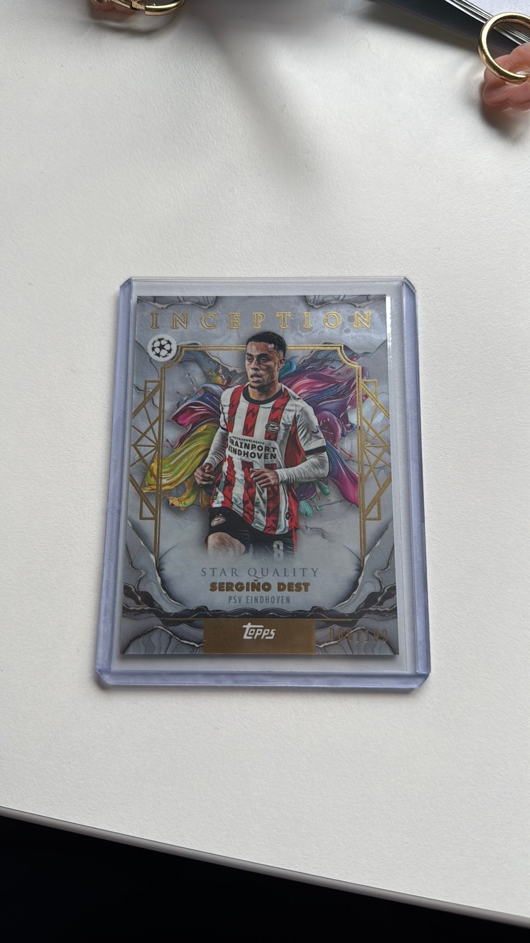 Topps Inception Sergino Dest PSV /199, Ophalen of Verzenden, Zo goed als nieuw, PSV, Spelerskaart