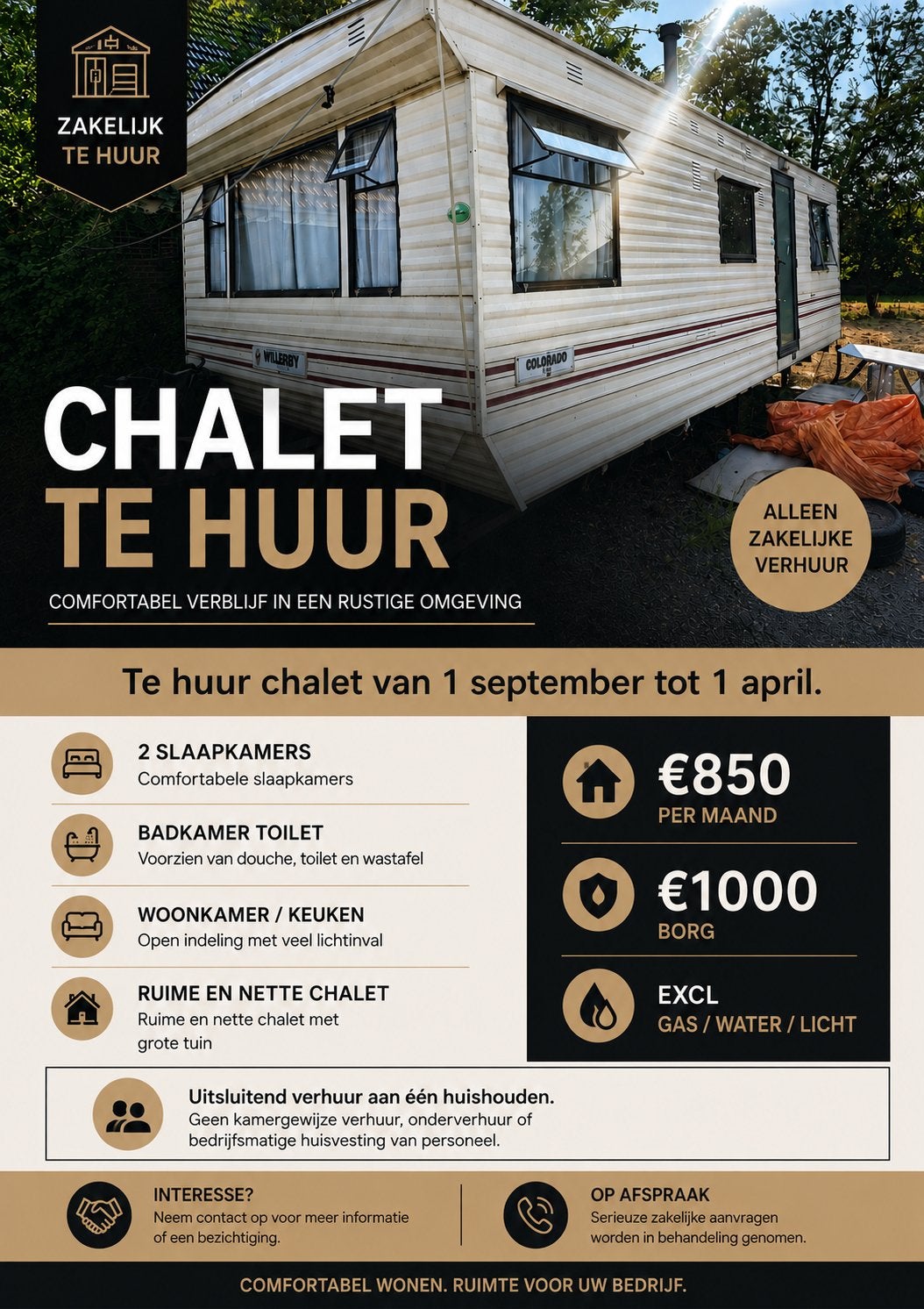 Chalet te huur Beemster Noordholland
