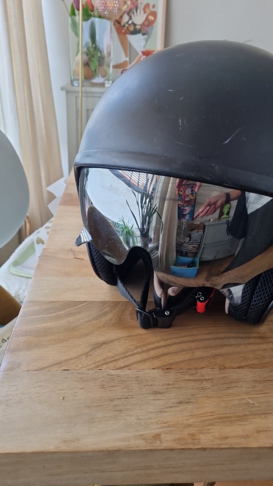 suomy Zwarte motorhelm maat S met vizier - Goede staat, Ophalen, Tweedehands, Integraalhelm, Overige merken