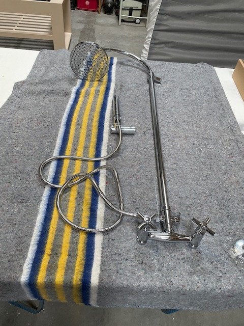 Handbediende hard chromen douche kolom met kruiskop., Ophalen of Verzenden, Nieuw