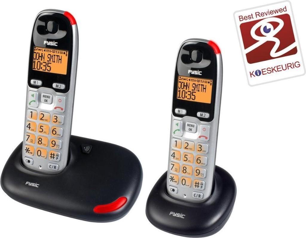Fysic FX-5720 - Senioren DECT telefoon combo - Grijs, Ophalen of Verzenden, Zo goed als nieuw, 2 handsets