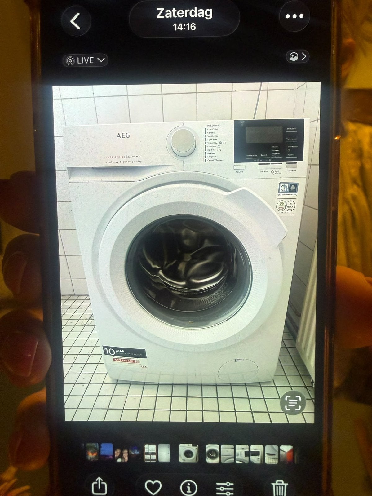 Te koop AEG Lavamat wasmachine, Witgoed en Apparatuur, Ophalen, 1200 tot 1600 toeren, Gebruikt, Voorlader