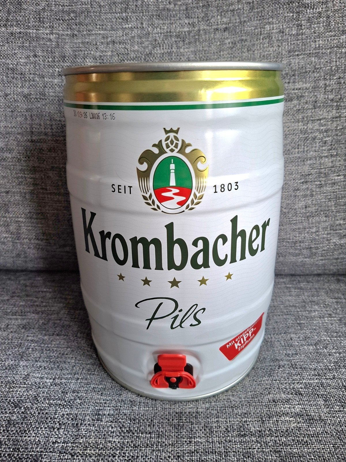 5L fust Krombacher Bier, Ophalen