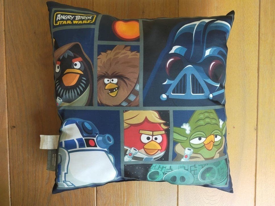 Angry Birds Star Wars Kussentje 35x35 cm, Ophalen of Verzenden, Zo goed als nieuw, Blauw, Vierkant