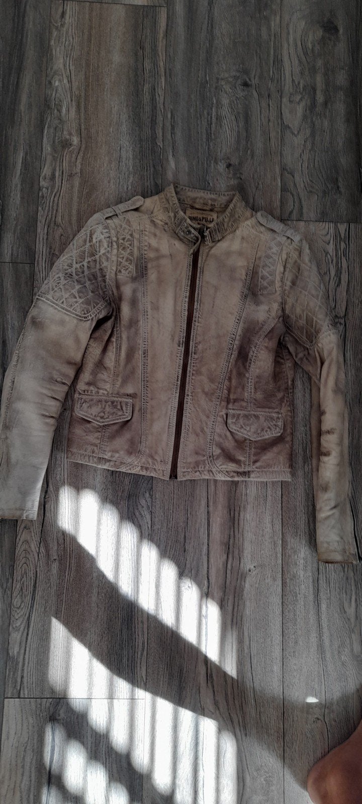 Rino & Pelle leren jas maat 38 (M), Kleding | Dames, Maat 38/40 (M), Beige, Ophalen of Verzenden, Gedragen