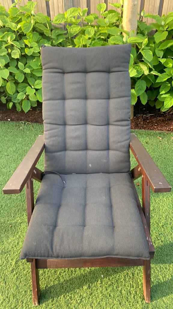 Tuinstoelen met kussen, Ophalen, Zo goed als nieuw, Hout, Inklapbaar