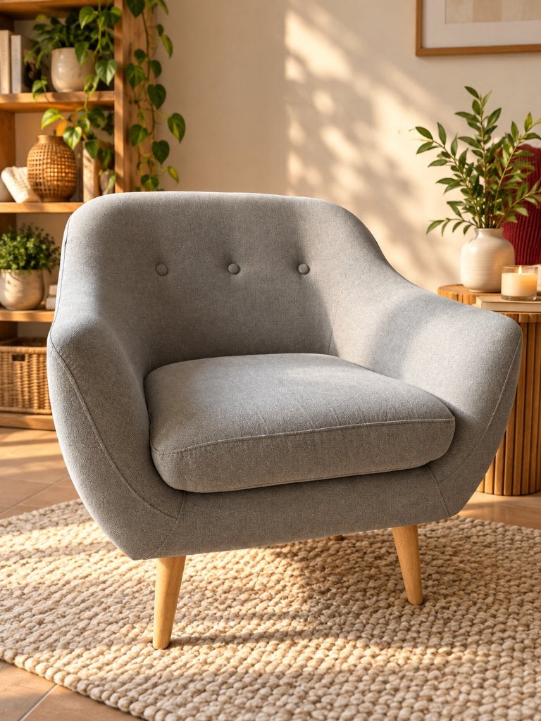 Fauteuil grijs, Huis en Inrichting, Ophalen, Gebruikt, 75 tot 100 cm, Stof