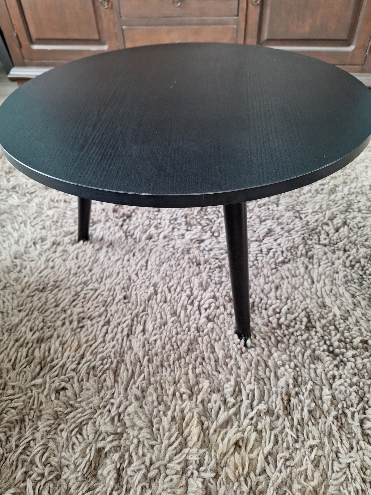 Woood: zwarte ronde salontafel - diameter 60cm, 50 tot 100 cm, Rond, Nieuw, Overige houtsoorten