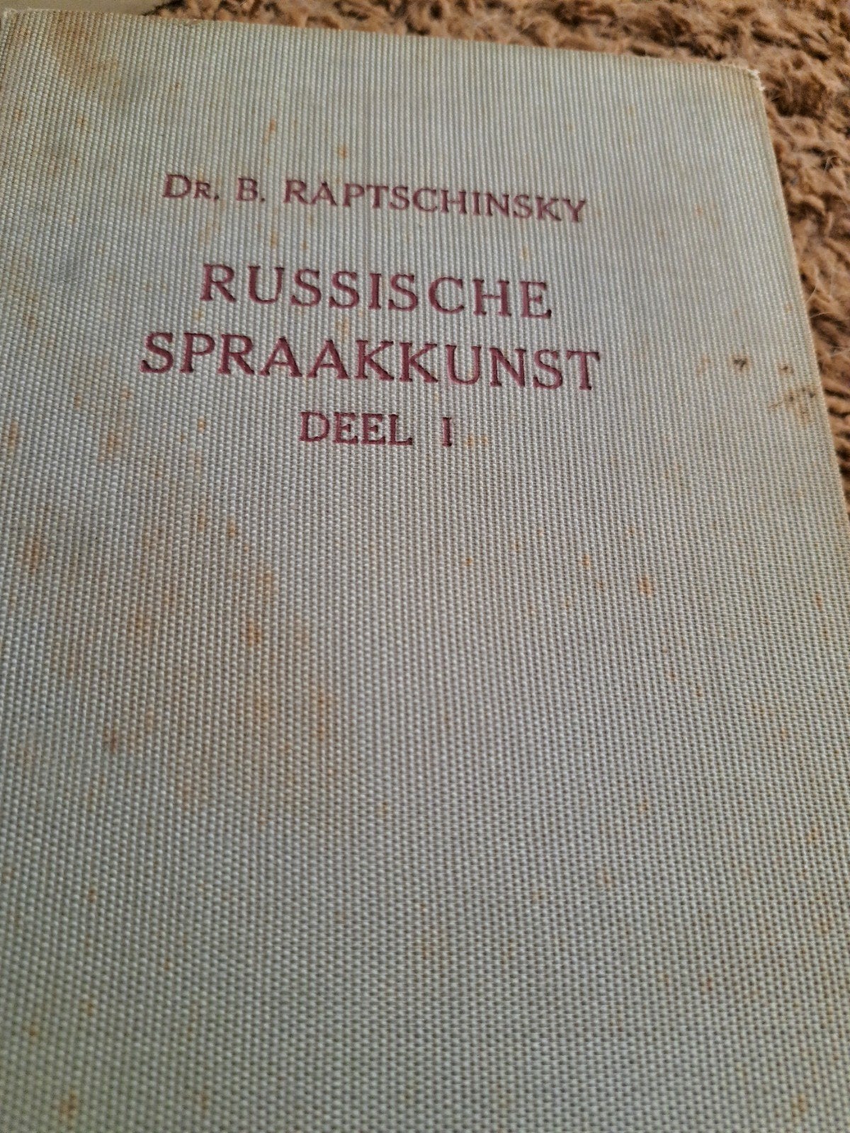 Russische Spraakkunst Deel I - Dr. B. Raptschinsky, Boeken, Gelezen, Non-fictie, Nederlands, Ophalen of Verzenden