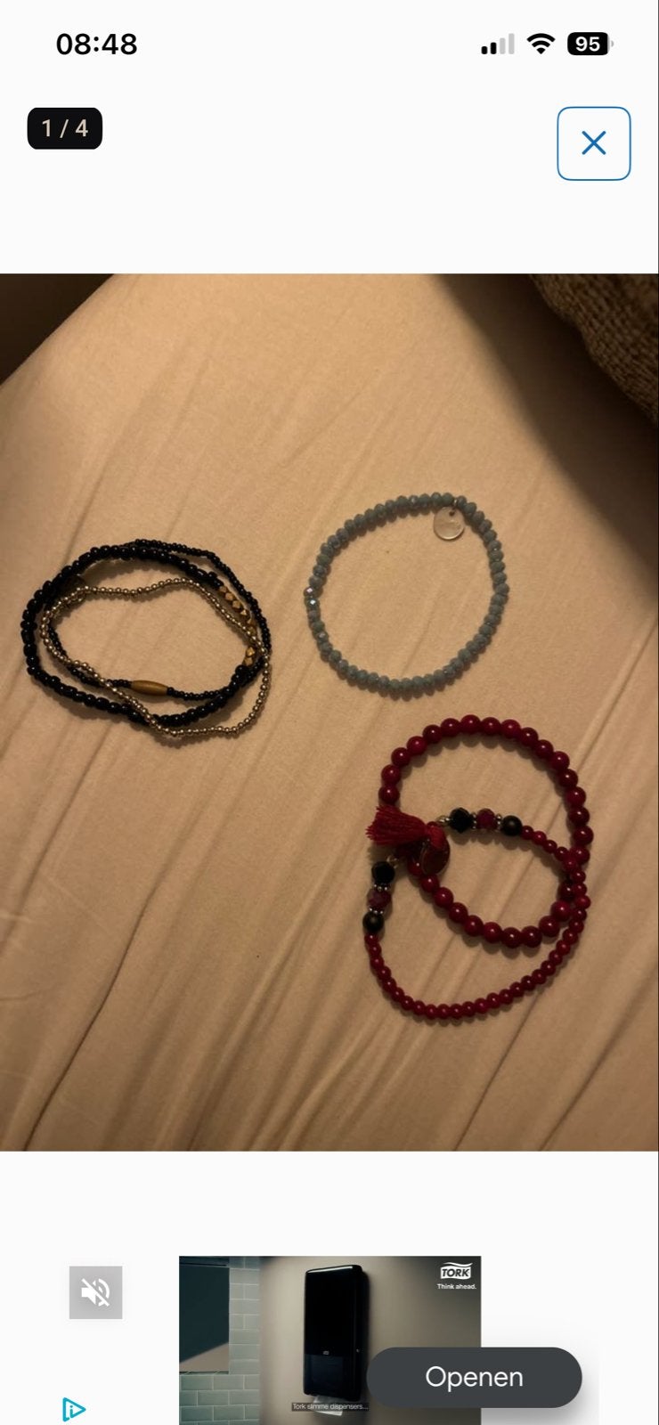 Set van 3 kralenarmbanden - Diverse kleuren en stijlen, Overige materialen, Gebruikt, Overige kleuren, Ophalen of Verzenden