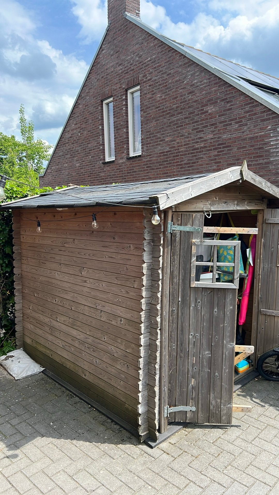 Houten schuurtje, Tuin en Terras, Tuinhuizen, Ophalen, Zo goed als nieuw, Minder dan 250 cm, Schuur
