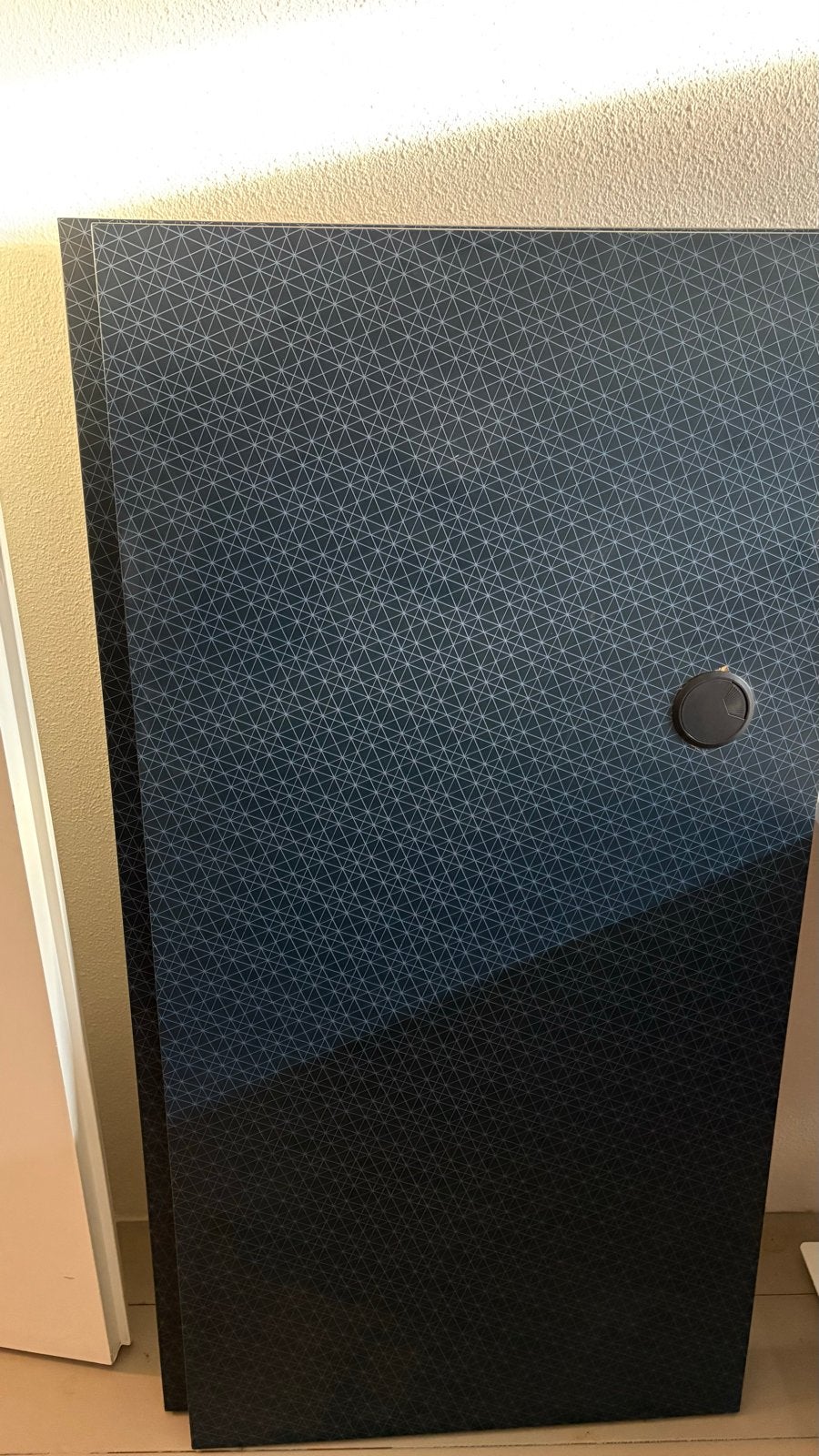 2x IKEA Linnmon bureaus 120x60cm, donkerblauw patroon, Huis en Inrichting, Bureaus, Ophalen, Gebruikt, IKEA, Computerbureau