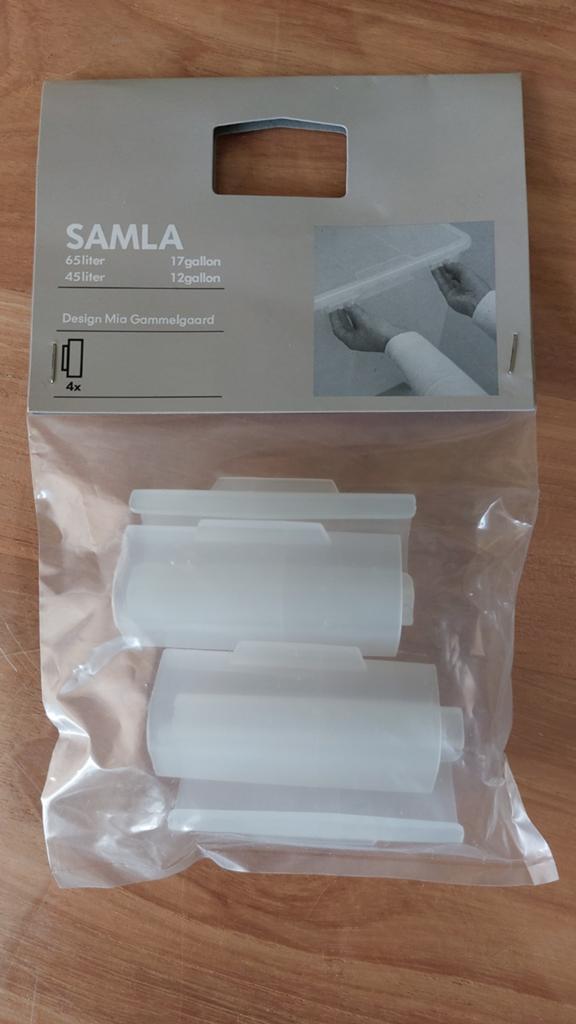 Samla Ikea sluitklemmen voor 65L/45L opbergboxen (4 stuks), Ophalen of Verzenden, Nieuw, Wit, Kunststof