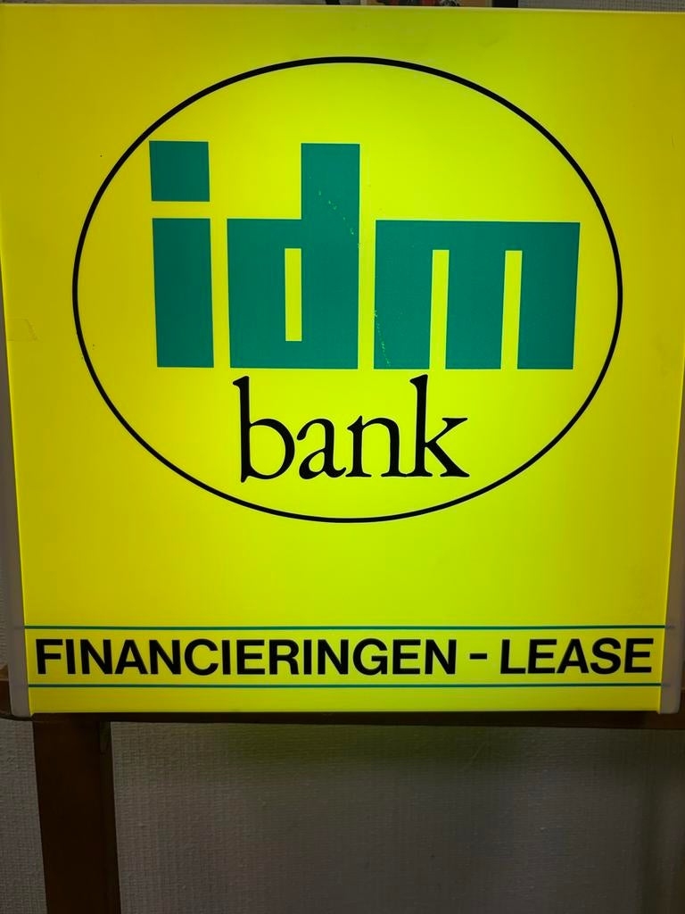 IDM Bank Lichtbord Reclame - Financieringen - Lease, Ophalen, Gebruikt, Lichtbak of (neon) lamp