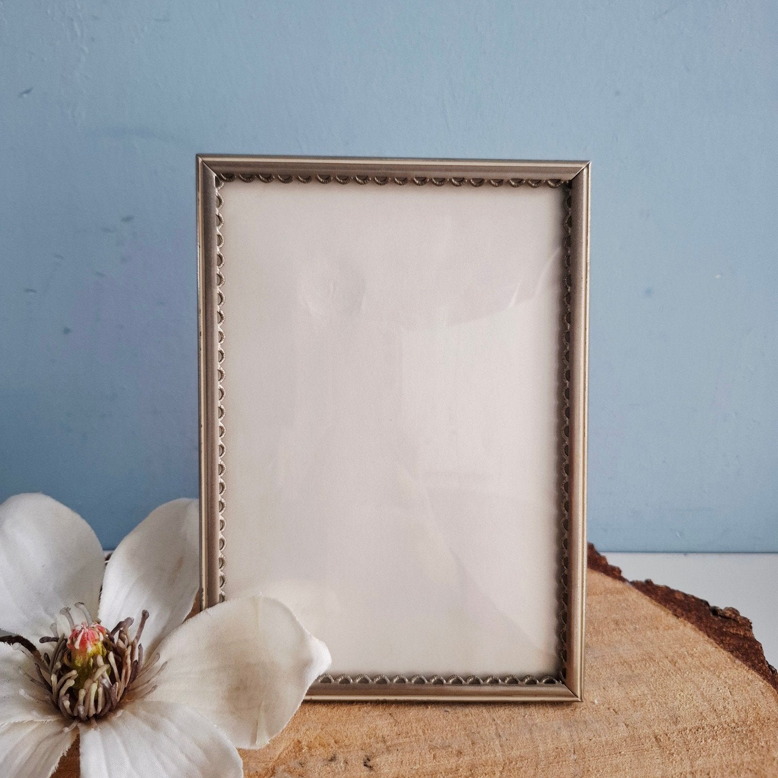 Jyden, vintage zilverkleurig fotolijstje - 10x15 cm, Hangend, Zilver, Metaal, Vintage