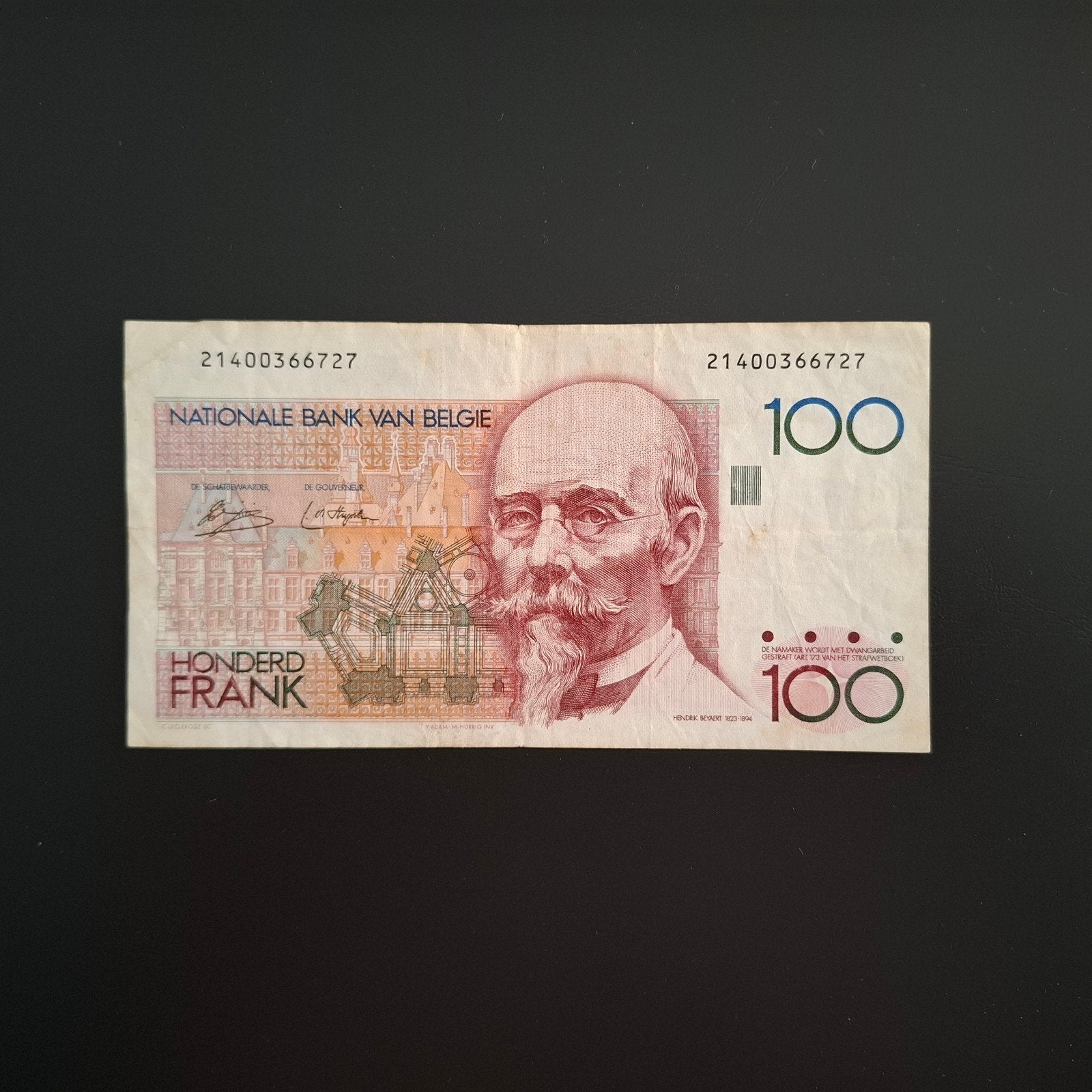 100 franc België #040, Verzenden, België, Los biljet