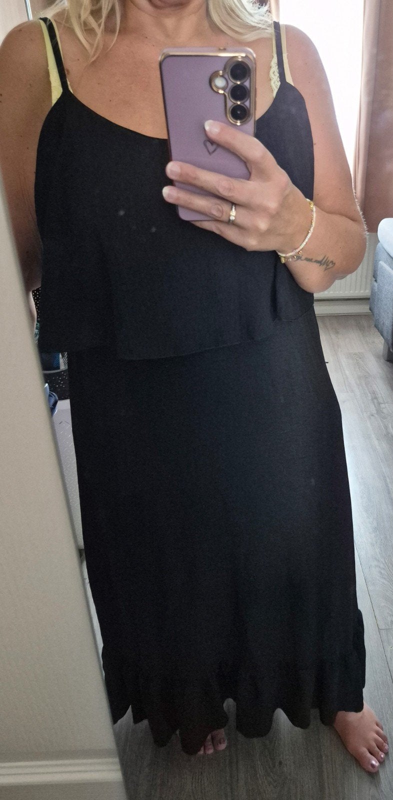 Zwarte maxi jurk met spaghettibandjes, Nieuw, Ophalen of Verzenden, New collection, Jurk