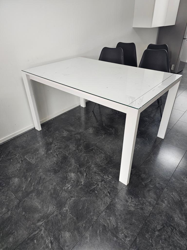 Eettafel wit, Huis en Inrichting, Tafels | Eettafels, Ophalen, Rechthoekig, 200 cm of meer, 50 tot 100 cm