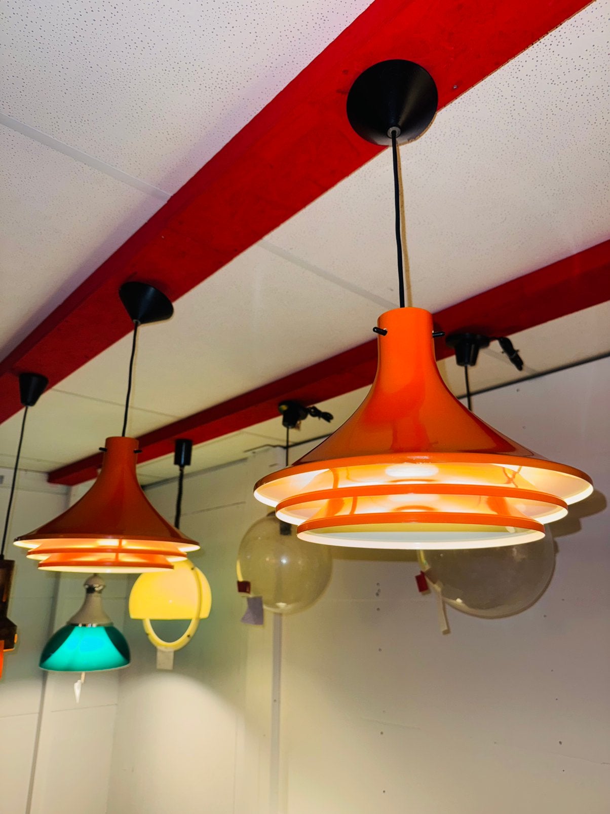 Twee vintage hanglampen Hans Agne Jakobsson voor Svera, Ophalen, A, A, A