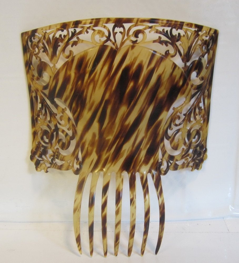 Vintage haarkam, mantella kam, celluloid nr7, Ophalen of Verzenden