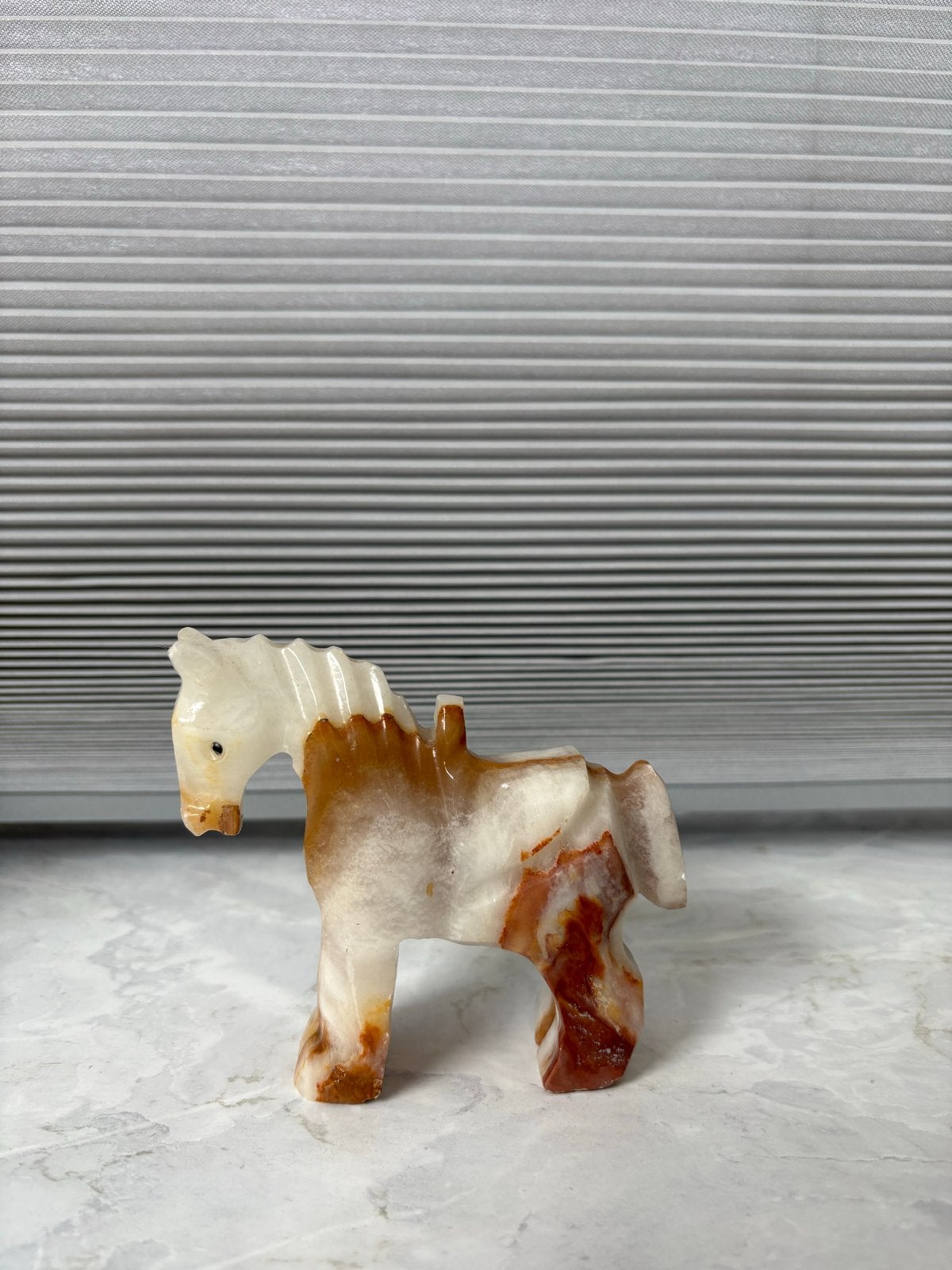Onyx paardje, Ophalen of Verzenden, Gebruikt, Paard, Beeldje of Figuurtje