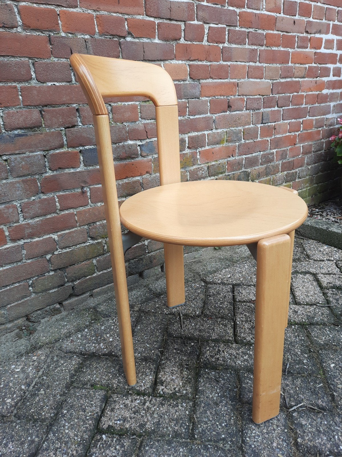 4 Bruno Rey designstoelen, Gebruikt, Bruin, Ophalen of Verzenden, Blank gelakt