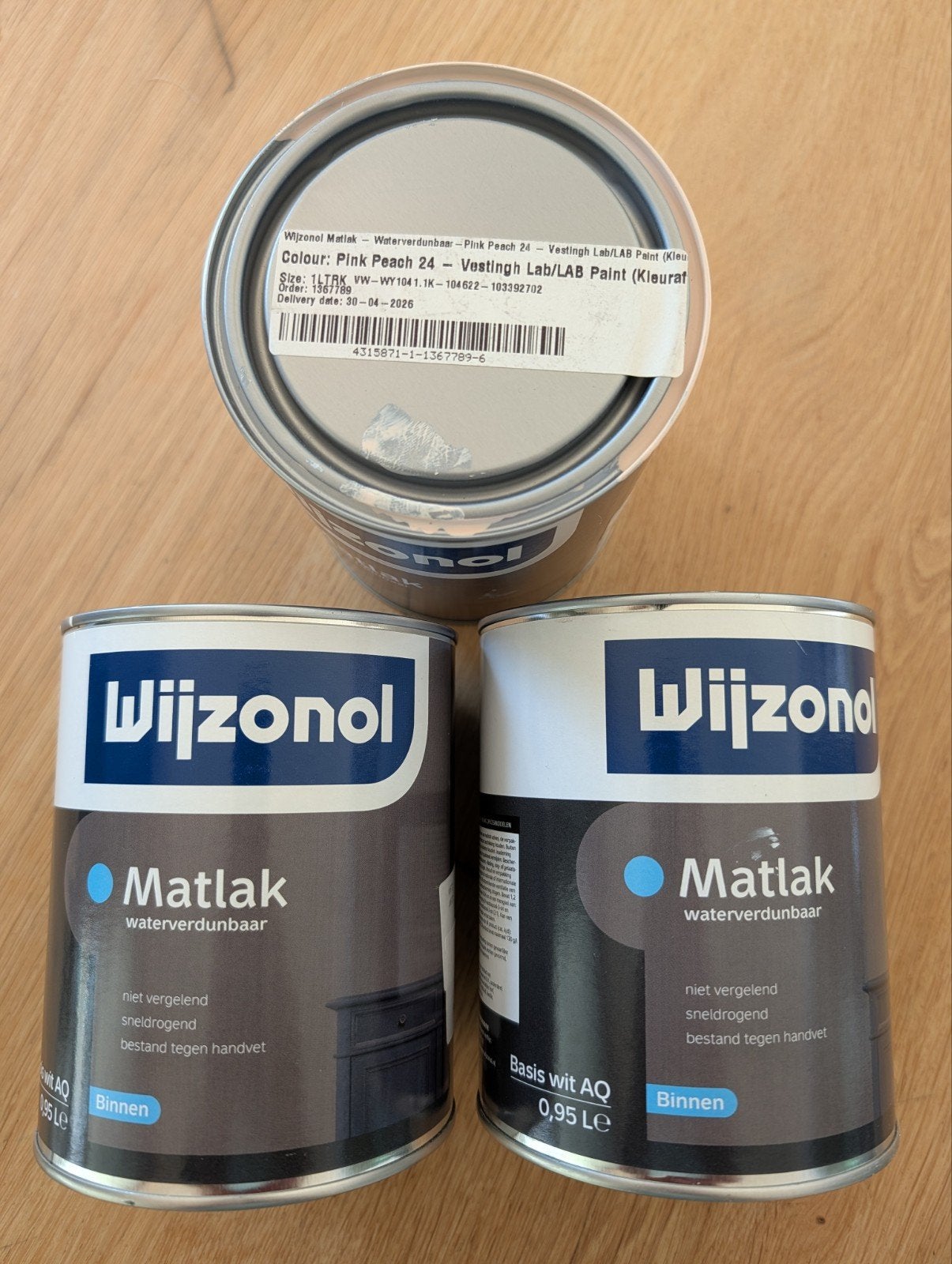 2 liter/20m2 Wijnazonal Matlak verf binnen - Pink Peach 24, Ophalen of Verzenden, Nieuw, Verfspuit of Verfpomp
