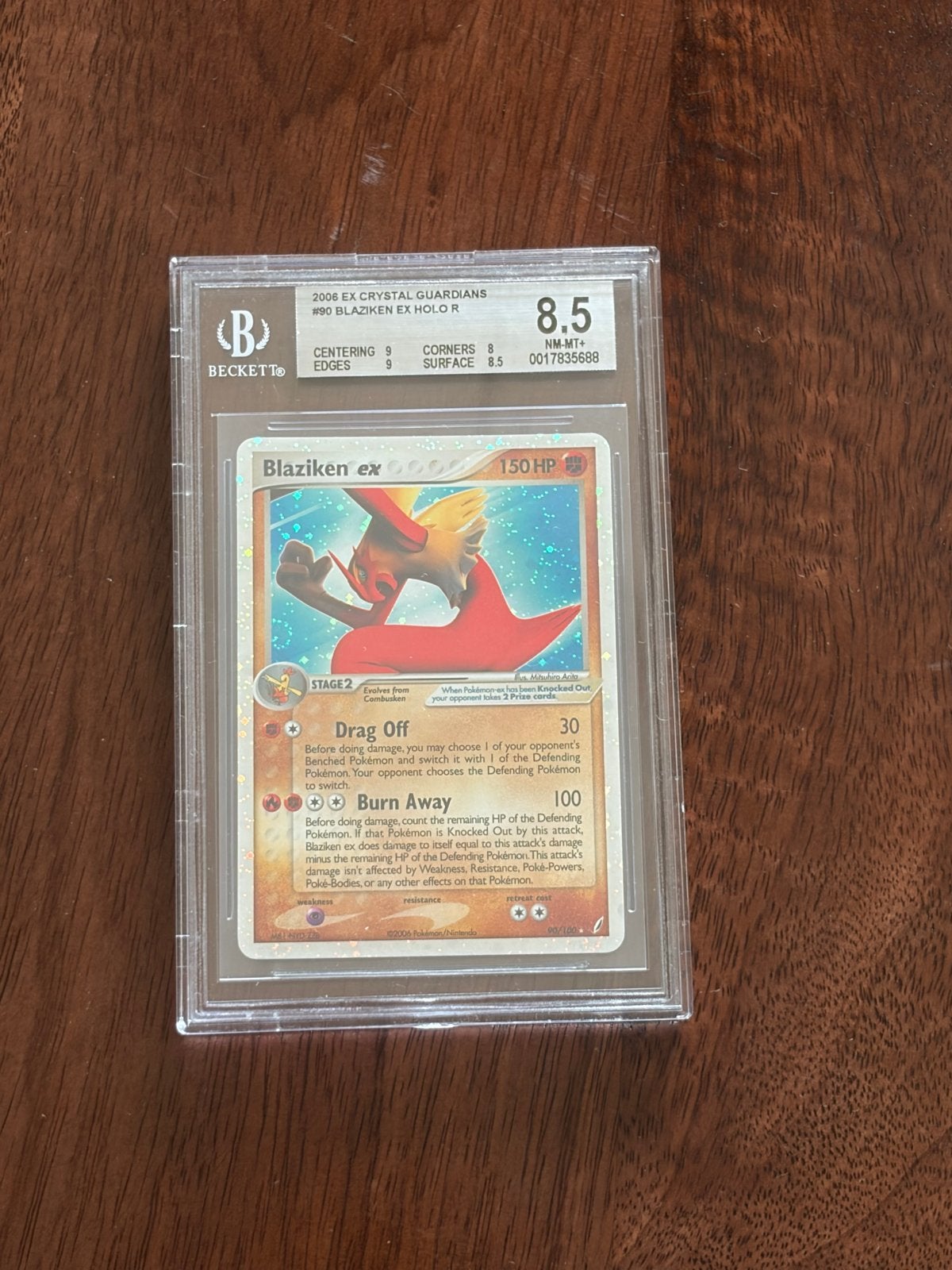 Blaziken ex 2006 Crystal Guardians BGS 8.5, Ophalen of Verzenden, Zo goed als nieuw, Losse kaart