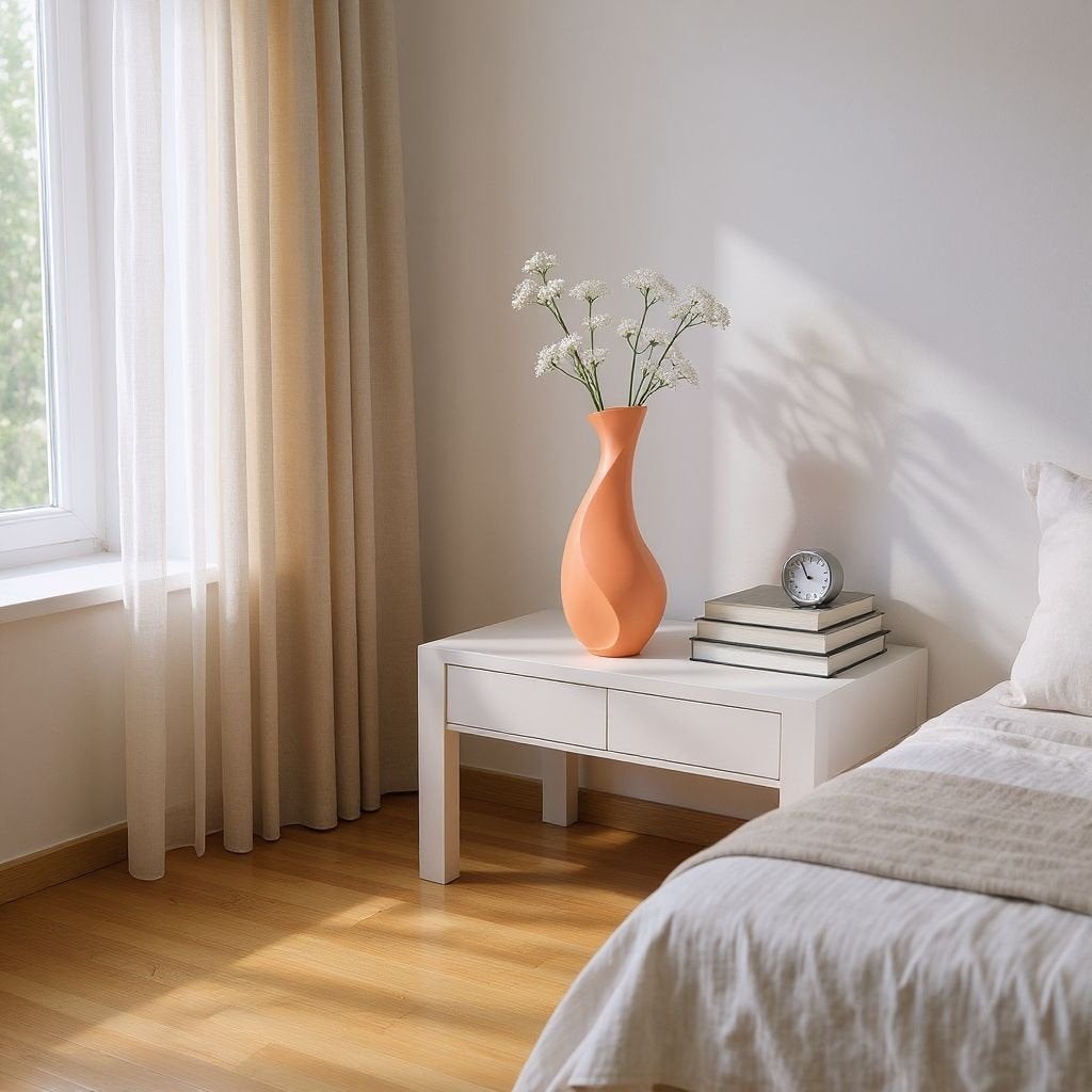 Moderne design vaas Aura – organische vorm | woondecoratie, Verzenden, Nieuw, Oranje, 3D-geprint