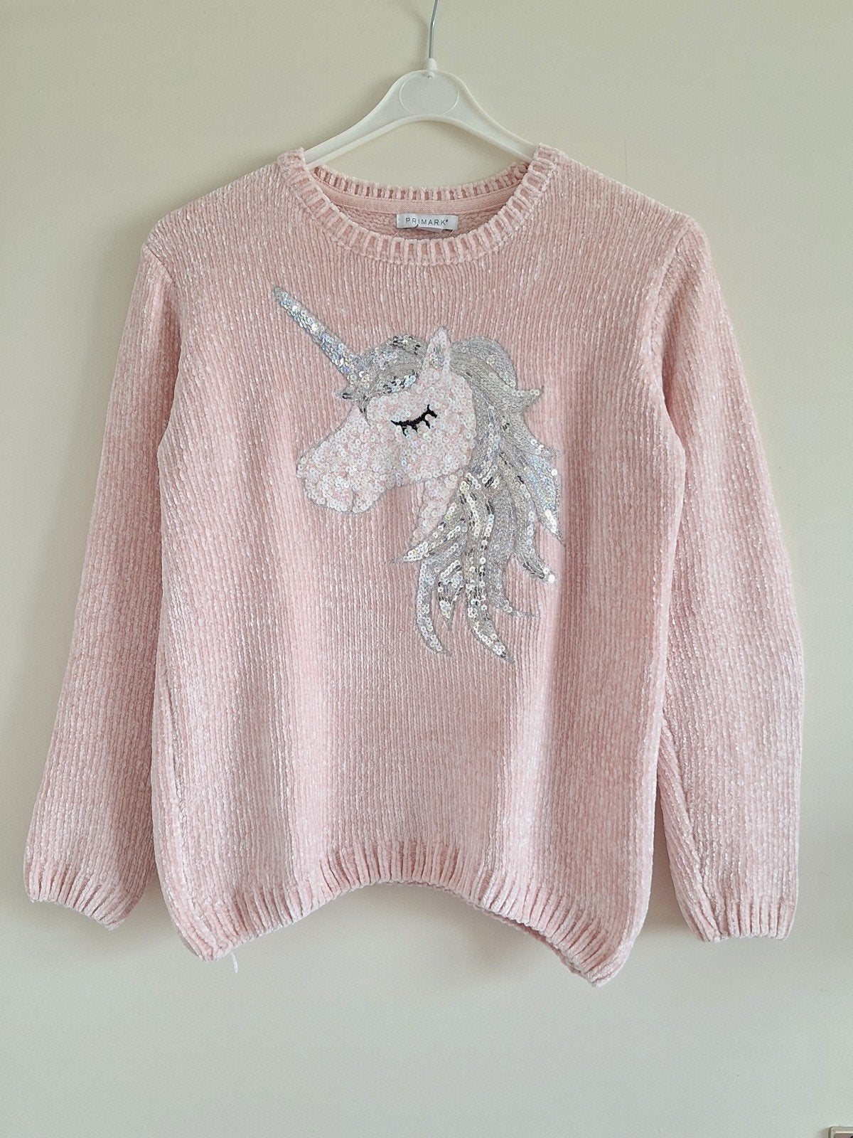 Lichtroze unicorn trui maat 158, Meisje, Trui of Vest, Ophalen of Verzenden, Zo goed als nieuw