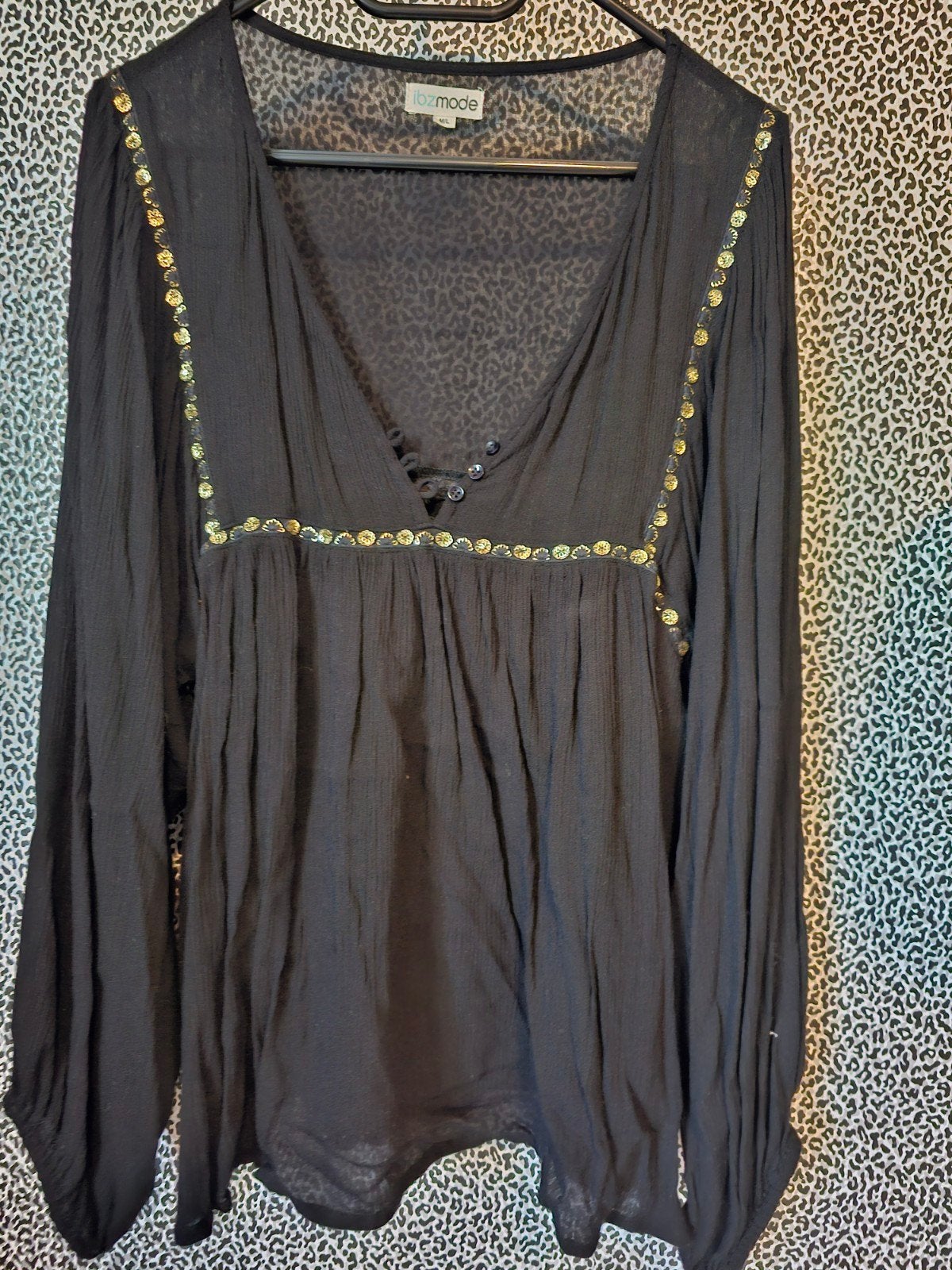 IBZMODE; MOOI DIEP ZWART TUNIEK M/L € 7,50, Kleding | Dames, Ophalen, Zo goed als nieuw, Maat 46/48 (XL) of groter, Zwart